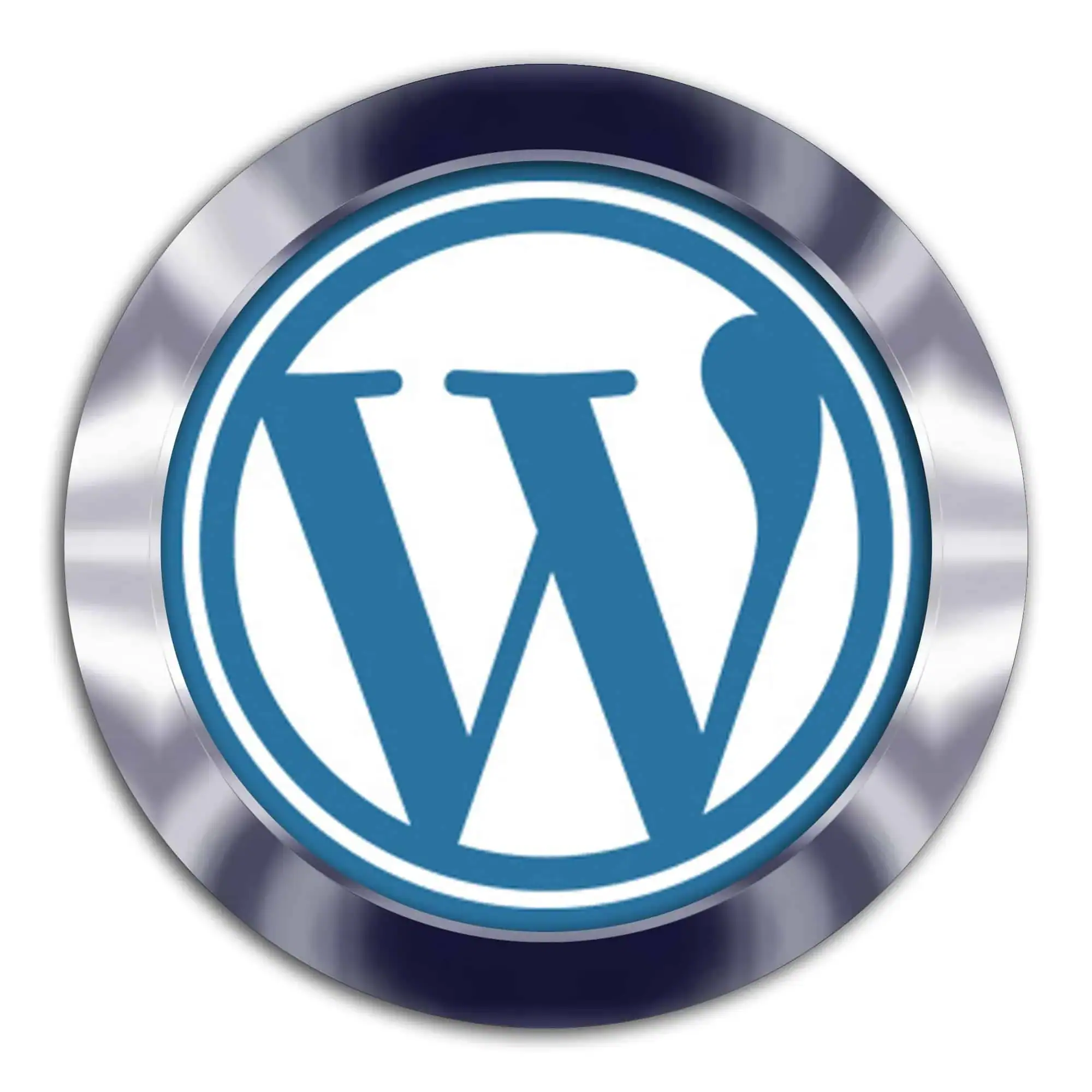 Création de site WordPress avec une interface moderne de conception web, un ordinateur affichant le tableau de bord WordPress et des éléments de développement de site internet.